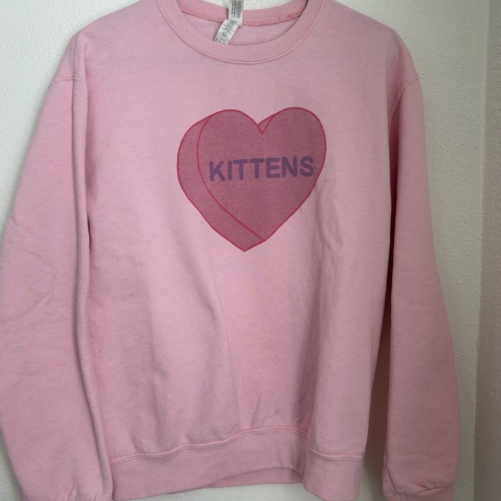 Pink Heart Kittens Sweater